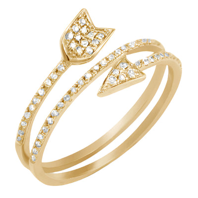 14KY 0.25CTW DIAMOND DESIGNER ARROW RING