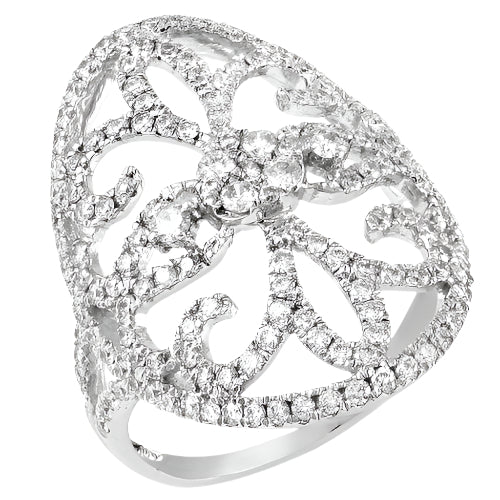14KW 1.50CTW DIAMOND DESIGNER FLOWER RING