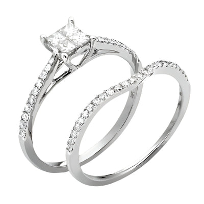 14KW 0.55CTW DIAMOND QUAD HEAD BRIDAL SET
