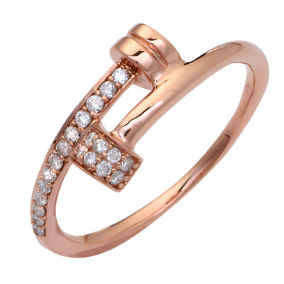 14KR 0.15CTW DIAMOND DOUBLE HAMMER STYLE DESIGNER