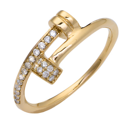 14KY 0.15CTW DIAMOND DOUBLE HAMMER STYLE DESIGNER