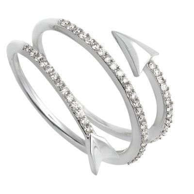 14KW 0.33CTW DIAMOND 3-ROW ARROW DESIGNER RING