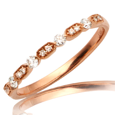 14KR 0.20CTW DIAMOND DESIGNER BAND - 2 STONE/1 STO