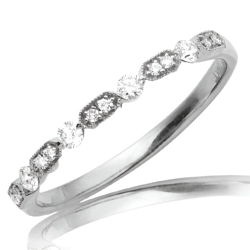 14KW 0.20CTW DIAMOND DESIGNER BAND - 2 STONE/1 STO