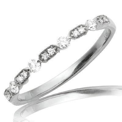 14KW 0.20CTW DIAMOND DESIGNER BAND - 2 STONE/1 STO
