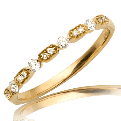 14KY 0.20CTW DIAMOND DESIGNER BAND - 2 STONE/1 STO