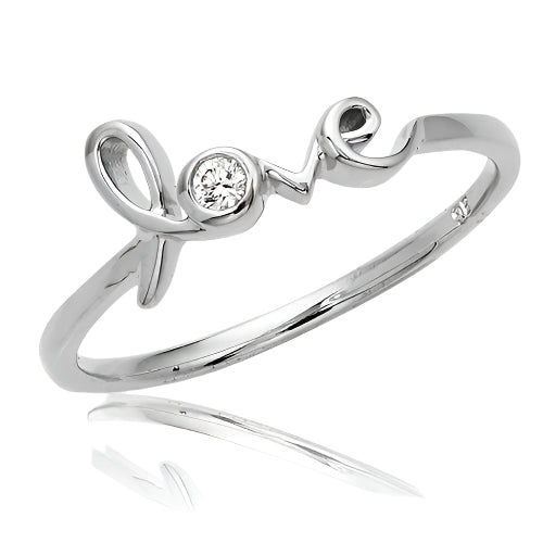 14KW 0.05CTW DIAMOND DESIGNER 'LOVE' RING