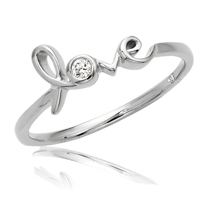 14KW 0.05CTW DIAMOND DESIGNER 'LOVE' RING