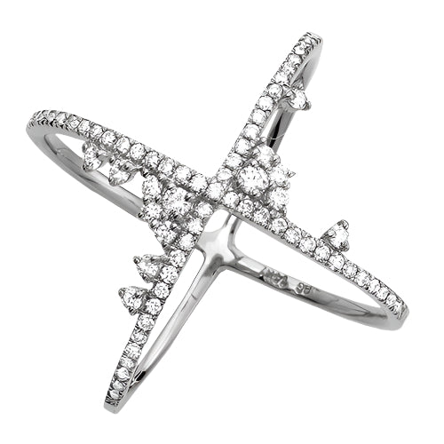 14KW 0.50CTW DIAMOND DESIGNER X-RING