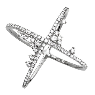 14KW 0.50CTW DIAMOND DESIGNER X-RING