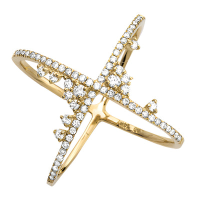 14KY 0.50CTW DIAMOND DESIGNER X-RING
