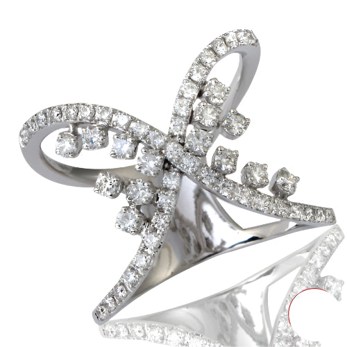 14KW 0.70CTW DIAMOND DESIGNER X-RING