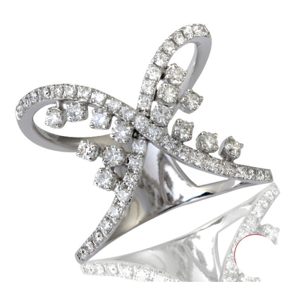 14KW 0.70CTW DIAMOND DESIGNER X-RING