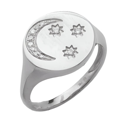 14KW 0.05CTW DIAMOND DESIGNER PINKY RING