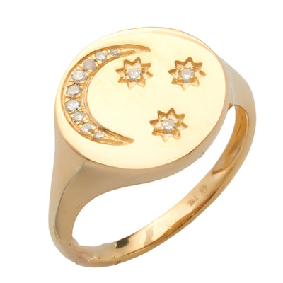 14KY 0.05CTW DIAMOND DESIGNER PINKY RING