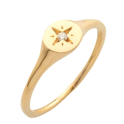 14KY 0.02CTW DIAMOND SINGLE STONE DESIGNER RING
