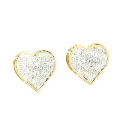 10KY 0.65CTW DIAMOND HEART EARRINGS