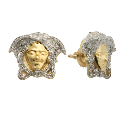 10KY 0.40CTW DIAMOND MEDUSA EARRINGS