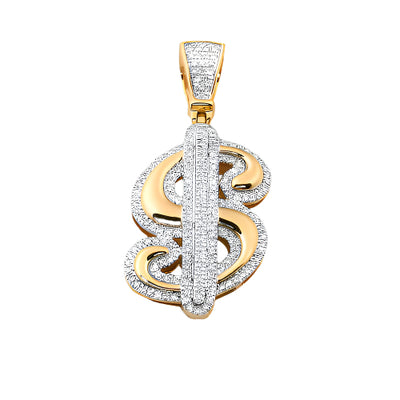 10KY 0.50CTW DIAMOND $ DOLLAR SIGN PENDANT