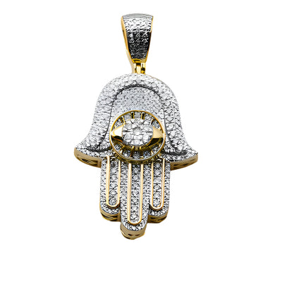 10KY 0.75CTW DIAMOND HAMZA PENDANT WITH V-PRONG