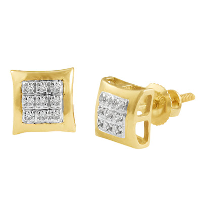 10KY 0.05CTW DIAMOND KITE DOME EARRINGS