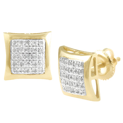 10KY 0.15CTW DIAMOND KITE DOME EARRINGS
