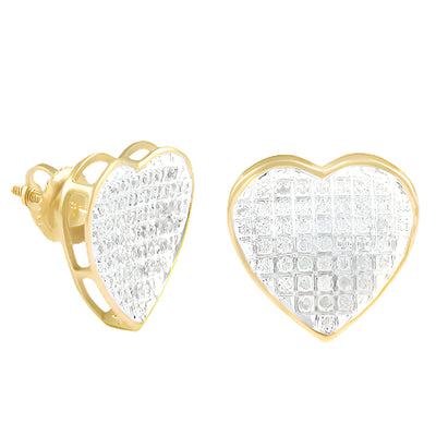 10KY 0.30CTW DIAMOND INVERTED HEART EARRINGS