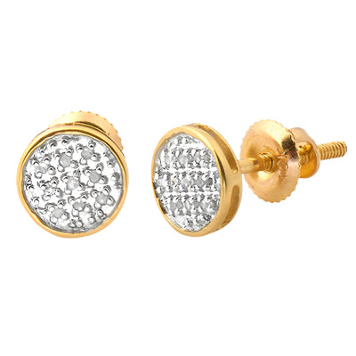 10KY 0.05CTW DIAMOND ROUND FLAT EARRINGS