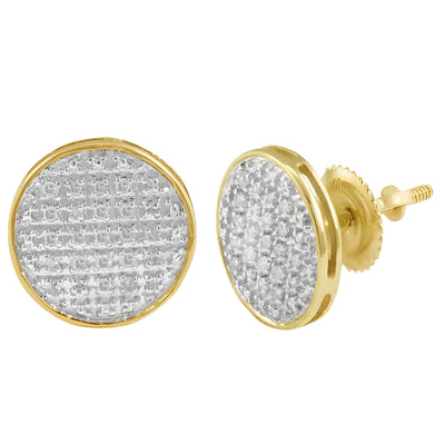 10KY 0.15CTW DIAMOND ROUND FLAT EARRINGS