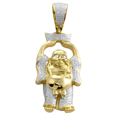10KY 0.50CTW DIAMOND BUDDHA PENDANT