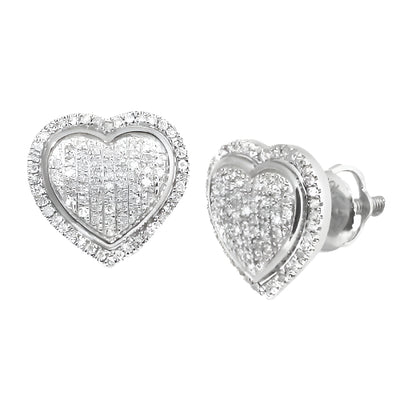 10KW 0.30CTW DIAMOND HEART EARRINGS