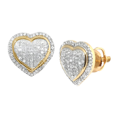 10KY 0.30CTW DIAMOND HEART EARRINGS