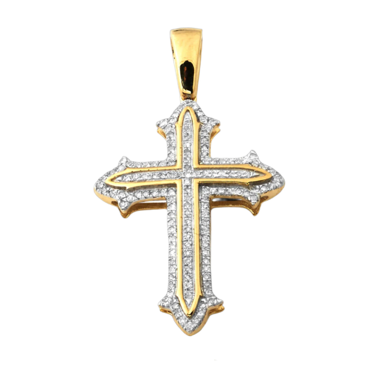 10KY 0.30CTW DIAMOND CROSS PENDANT