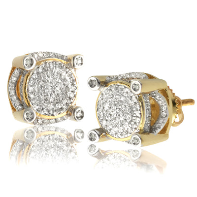 10KY 0.50CTW MICROPAVE DIAMOND 3-D DISC EARRINGS
