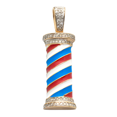 10KY 0.35CTW DIAMOND BARBER POLE PENDANT