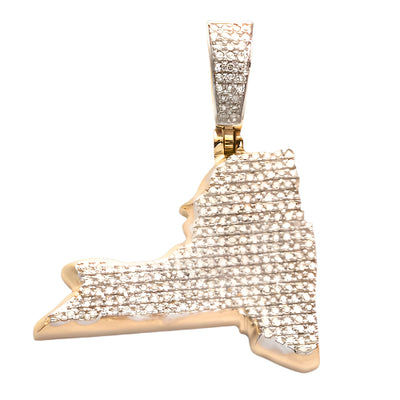 10KY 0.50CTW DIAMOND 3D STATE PENDANT