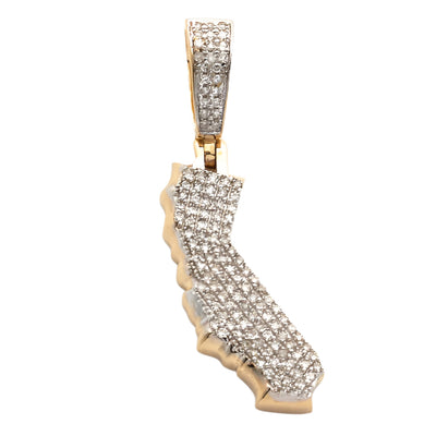 10KY 0.25CTW DIAMOND 3D STATE PENDANT