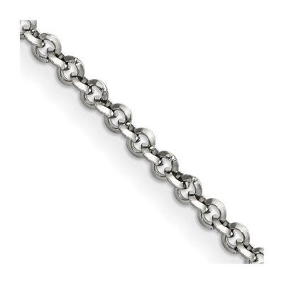 Stainless Steel Polished 3.2mm 16in Rolo Chain