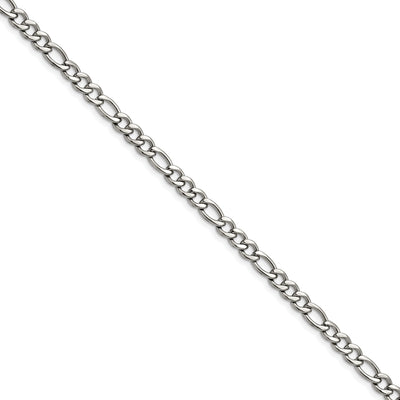 Stainless Steel Polished 5.3mm 18in Figaro Chain