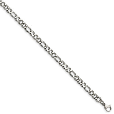Stainless Steel Polished 5.3mm 18in Figaro Chain