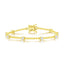 Sterling Silver, Round CZ & Beaded Bracelet - Gold Plated