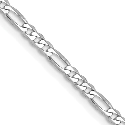 14k WG 2.25mm Flat Figaro Chain