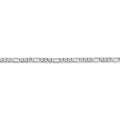 14k WG 2.75mm Flat Figaro Chain